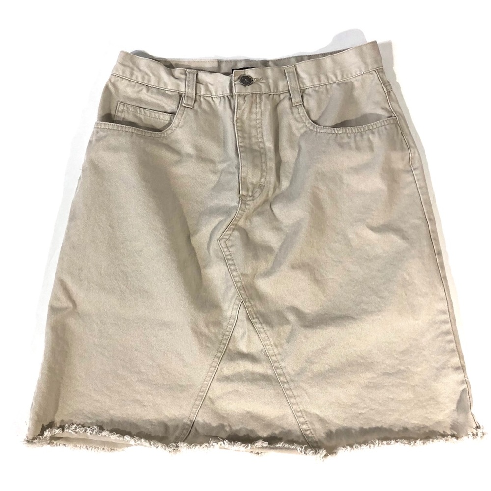 xhilaration Beige/Khaki Cotton Pencil Skirt